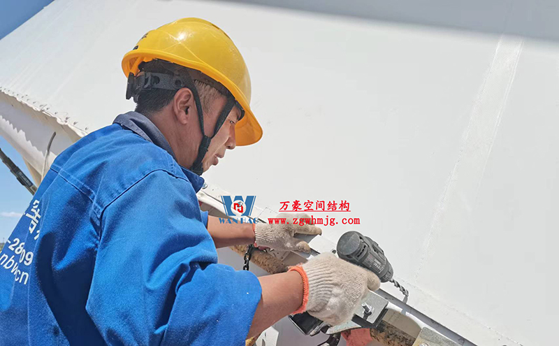 陜西定邊馬蓮灘沙漠公園鋼膜結(jié)構(gòu)工程“奮力快跑”，工程“進(jìn)度條”刷新了!